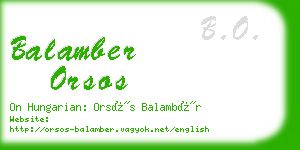 balamber orsos business card